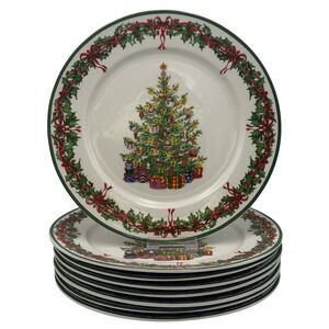 Christopher Radko Traditions Holiday Celebrations Christmas Tree Dinner Plates-8